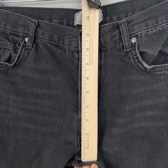 We The Free People Jeans Womens 27 Black Maggie Mid Rise Straight Leg Grunge Rip - Picture 15 of 16